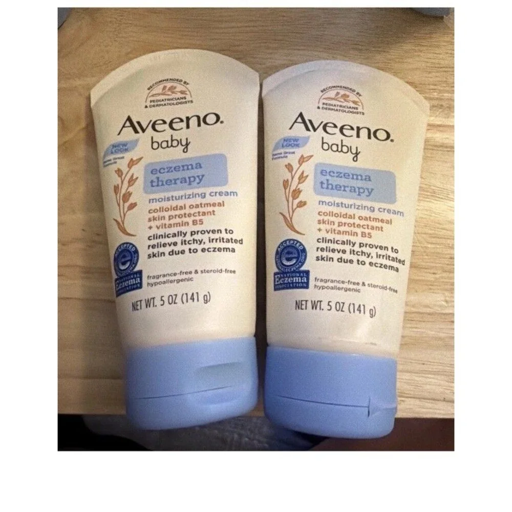 Aveeno Baby Eczema Therapy Moisturizing Cream 5 Oz. Lot of 2  Exp 03/26